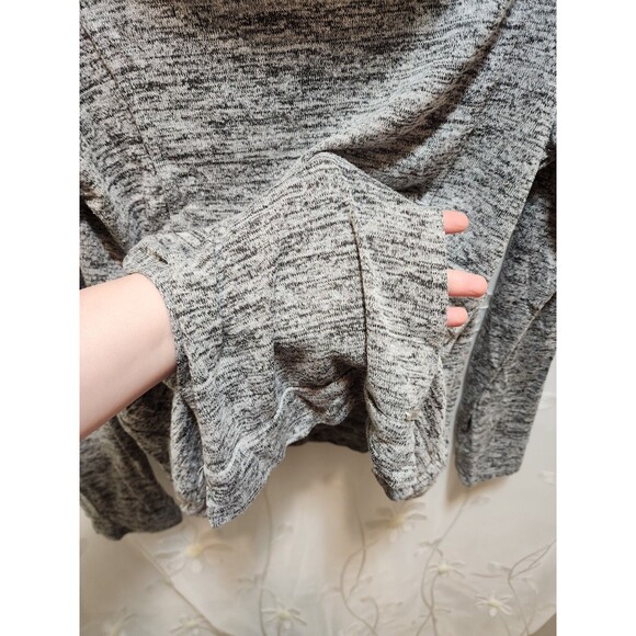 HELLO MELLO WOMENS LARGE GRAY THIN SWEATER COWL SALT & PEPPER SOFT PREPPY COZY - Picture 5 of 11